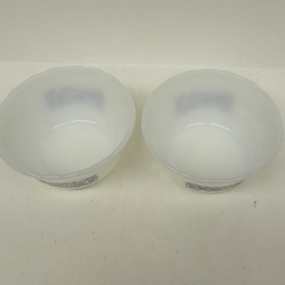 2-Glasbake CURRIER and IVES 3 3/4 Inch Custard Cups or Dessert Bowls - Picture 3 of 4